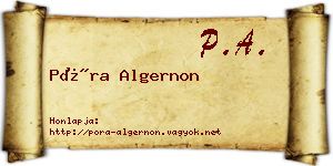 Póra Algernon névjegykártya